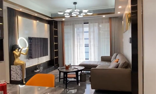 130㎡現(xiàn)代風三室兩廳實拍，精裝房全部拆掉重裝